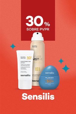 Protetores Solares da marca Sensilis com destaque promocional at&eacute; 30% sobre pre&ccedil;o de Venda ao P&uacute;blico Recomendado